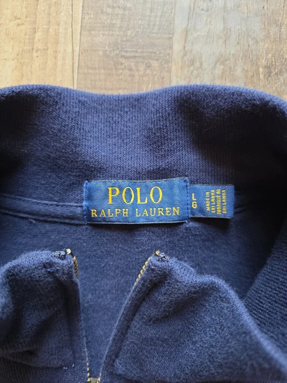 Polo Ralph Lauren - Polo Bear Embroidered Quarter-Zip Pullover - L - Navy Blue